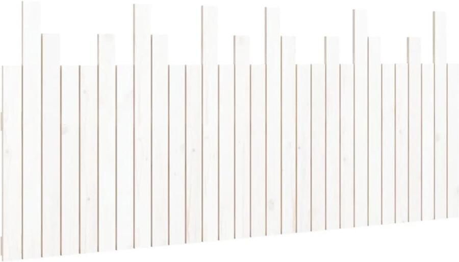 VidaXL Hoofdbord wandmontage 185x3x80 cm massief grenenhout wit