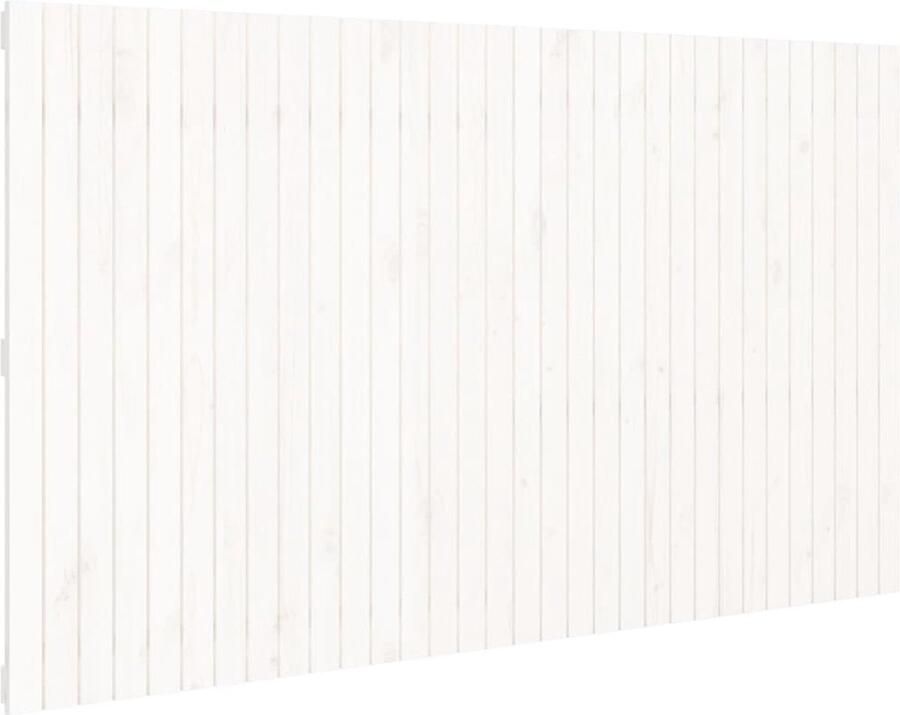 VidaXL Hoofdbord wandmontage 204x3x110 cm massief grenenhout wit - Foto 2