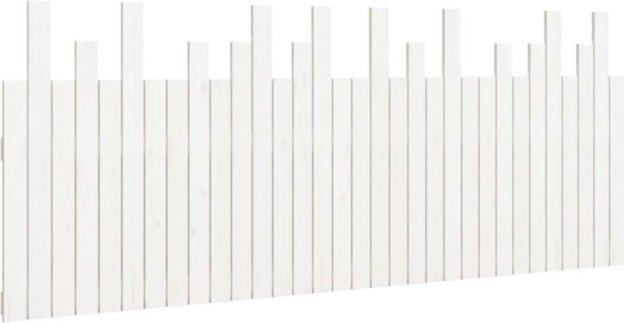 VidaXL Hoofdbord wandmontage 204x3x80 cm massief grenenhout wit - Foto 2