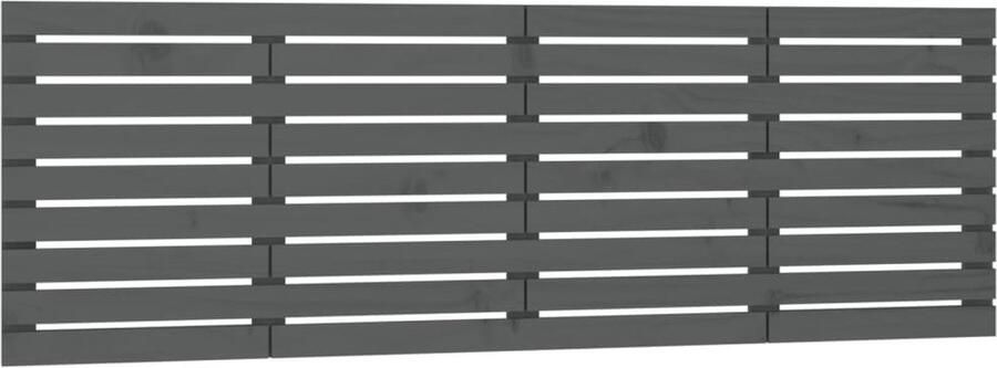 VidaXL Hoofdbord wandmontage 206x3x63 cm massief grenenhout grijs - Foto 2
