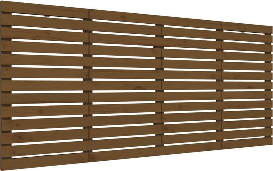 VidaXL Hoofdbord wandmontage 166x3x91 5 cm grenenhout honingbruin - Foto 2