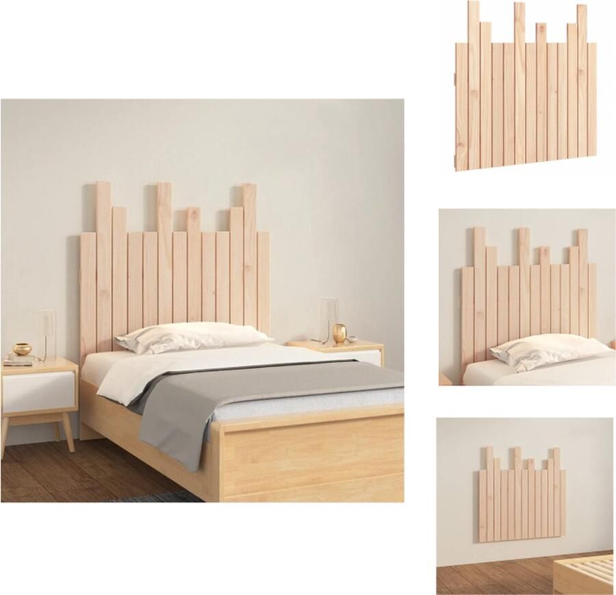 VidaXL Hoofdbord wandmontage 82 5x3x80 cm massief grenenhout