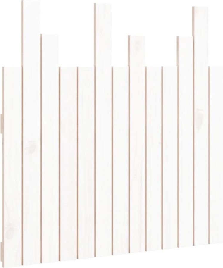 VidaXL Hoofdbord wandmontage 82 5x3x80 cm massief grenenhout wit - Foto 2