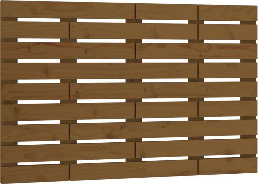 VidaXL Hoofdbord wandmontage 96x3x63 cm massief grenenhout honingbruin - Foto 3