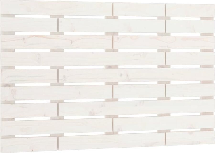 VidaXL Hoofdbord wandmontage 96x3x63 cm massief grenenhout wit - Foto 2