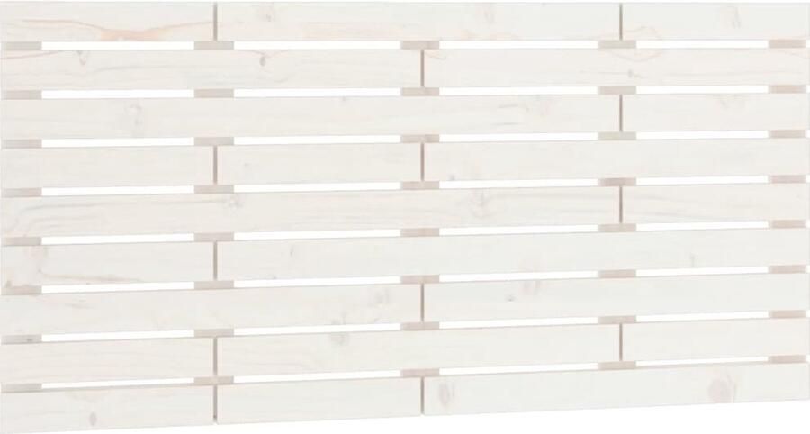 VidaXL Hoofdbord wandmontage 126x3x63 cm massief grenenhout wit - Foto 2
