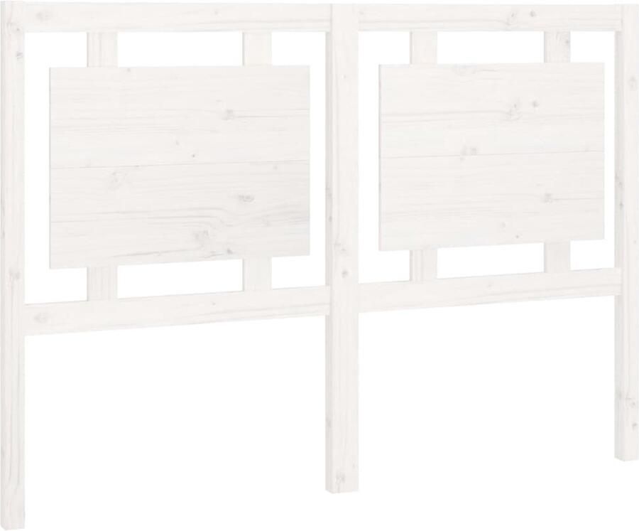 VidaXL Hoofdbord Wit 140 5x100 cm Grenenhout Hoofdboard Hoofdeinde Houten Hoofdbord Rustic Decor Vintage Meubels Slaapkamerdecoratie Bed Frame Massief Hout - Foto 2