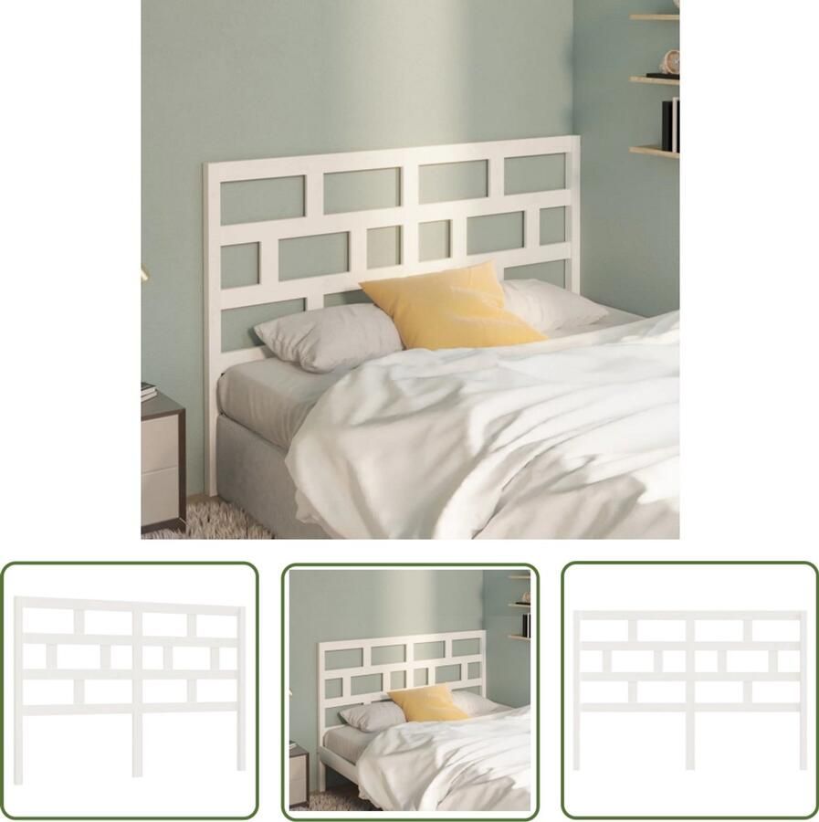VidaXL Hoofdbord Wit Massief Grenenhout 146 cm Houten Hoofdbord Hoofd Bord Grenenhout Hoofdbord Witte Hoofdbord Hoofdkussen Bedroom Decor Slaapkamer Meubels Bed Accessoires Modern Hoofdbord Landelijke Hoofdbord