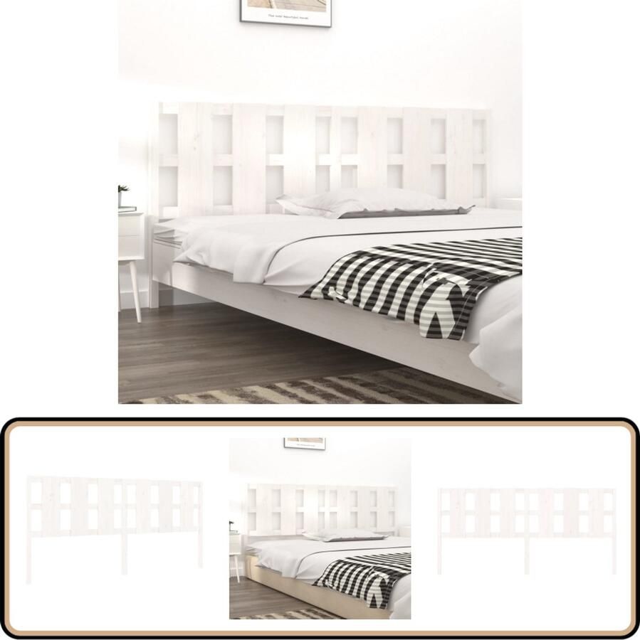 VidaXL Hoofdbord Wit Massief Grenenhout Houten Hoofdbord Hoofdeinde Massief Hout Grenenhout Wit Hoofdbord Landelijk Hoofdbord Vintage Hoofdbord Bedroom Furniture