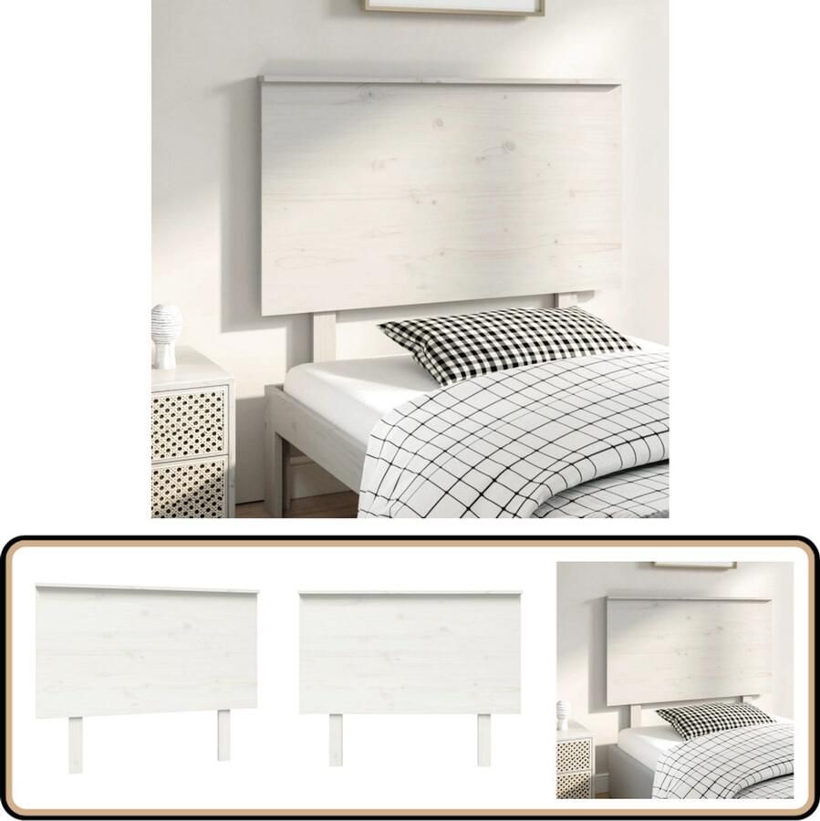 VidaXL Hoofdbord Wit Massief Grenenhout Klassieke Hoofdbord Houten Hoofdbord Hoofdboard Hoofdenbord Rustic Headboard Vintage Headboard Bedroom Decor Slaapkamerdecor