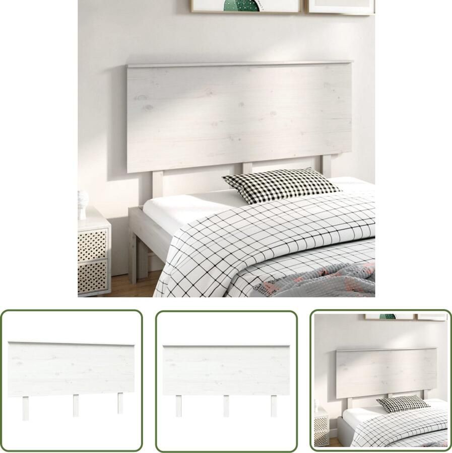 VidaXL Hoofdbord Wit Massief Grenenhout Klassieke Hoofdbord Houten Hoofdbord Wit Hoofdenbord Grenenhout Hoofdbord Kopen