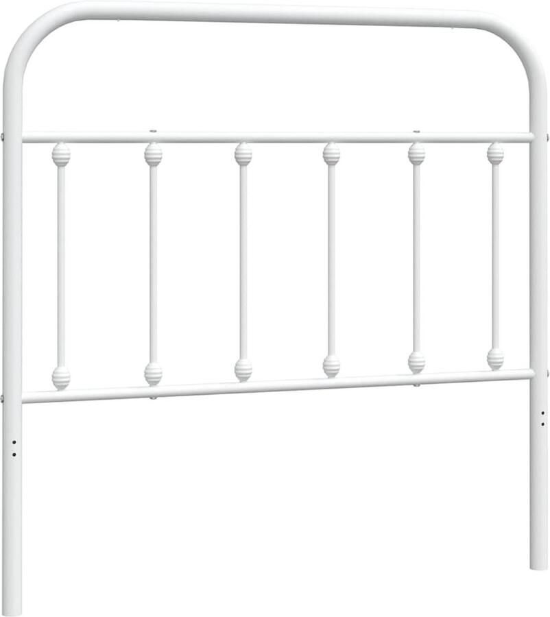 VidaXL Hoofdbord Wit Metaal 100 cm Hoofdbord Hoofdboard Staal Wit Beddecoratie Slaapkamers Comfortabel Robuust Modern - Foto 3