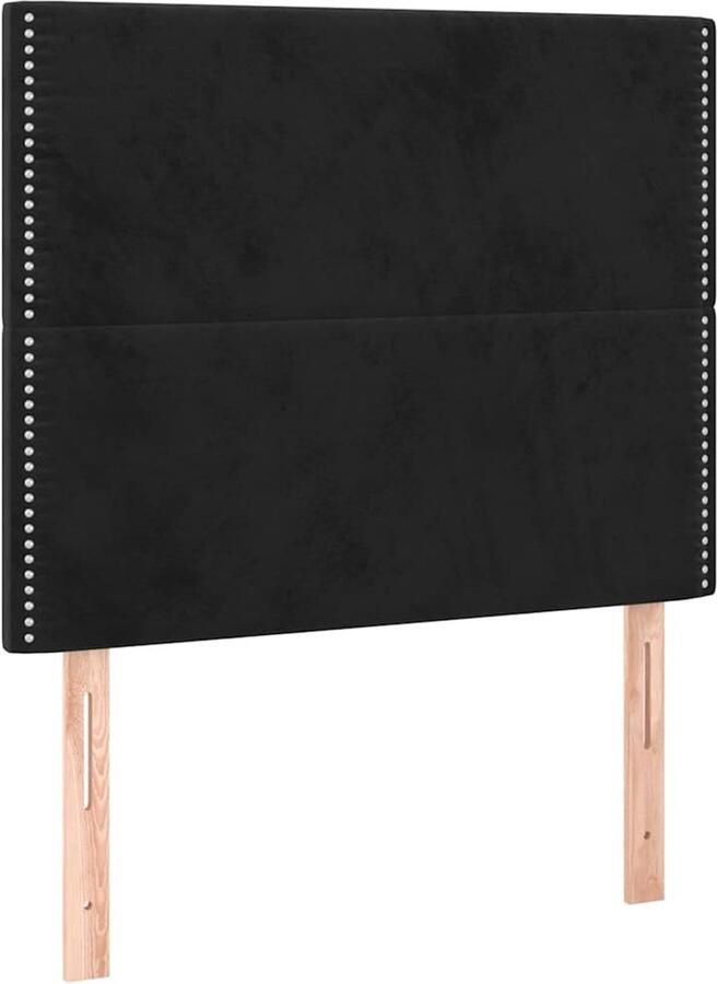 VidaXL Hoofdborden 2 st 100x5x78 88 cm fluweel zwart - Foto 3