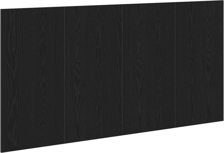 VidaXL Bed Hoofdbord Zwart Eiken Massief Eiken 160x1.5x80 cm