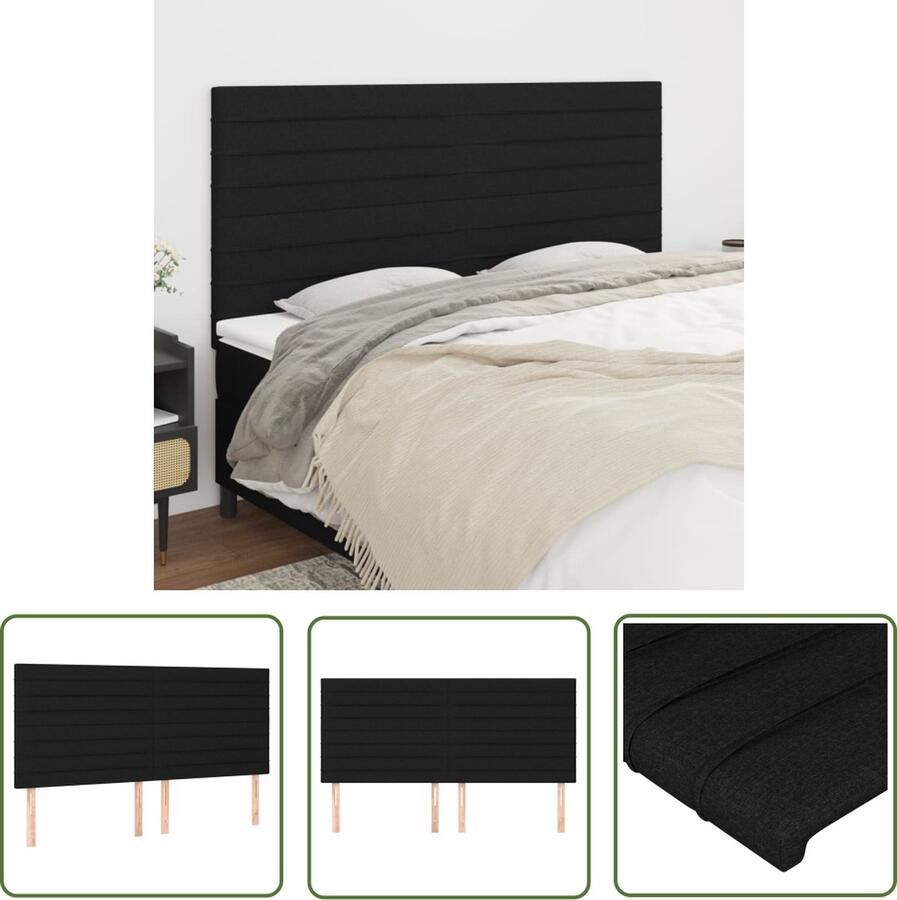 The Living Store Klassiek Hoofdbord Hoofdeinde 200 x 5 x 118 128 cm Stof Zwart Klassieke Hoofdbord Zwart Hoofdbord Textiel Beddecoratie Bedroom Decor