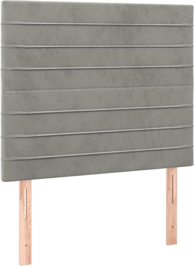 VidaXL Hoofdborden 2 st 80x5x78 88 cm fluweel lichtgrijs - Foto 1