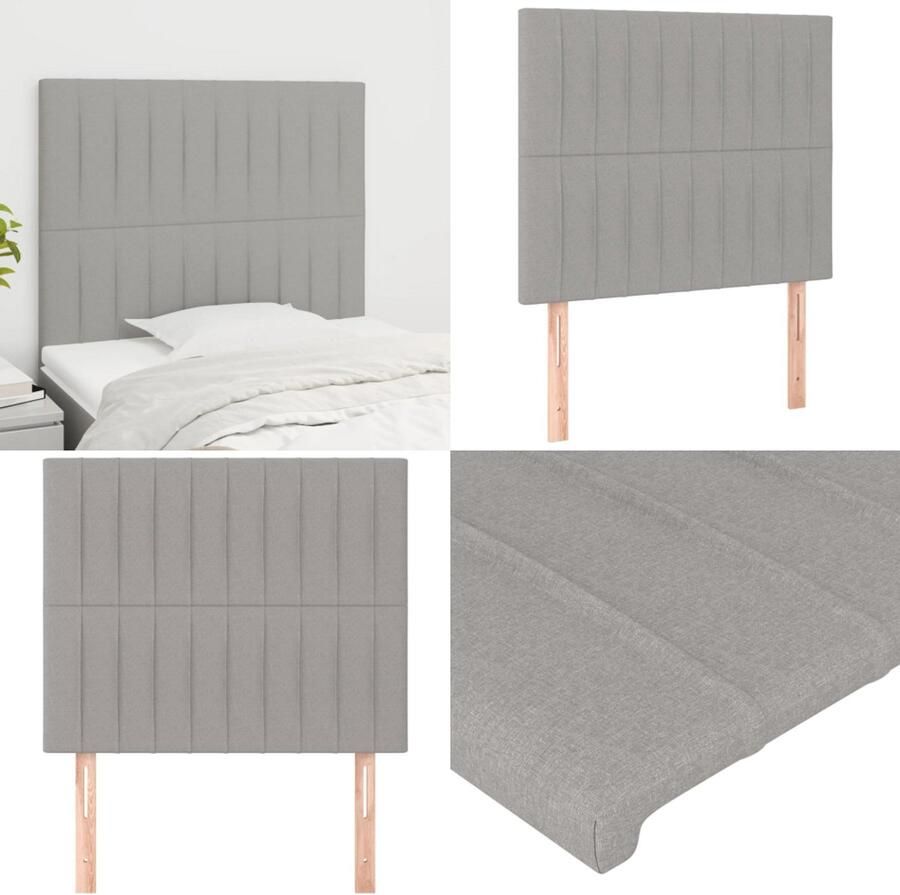 The Living Store Hoofdeind Lichtgrijs Stof 160 x 5 x 78 88 cm Verstelbare hoogte Hoofd Bord Hoofdkussen Slaapcomfort Stoffen Hoofdbord Grijs Hoofdbord - Foto 2
