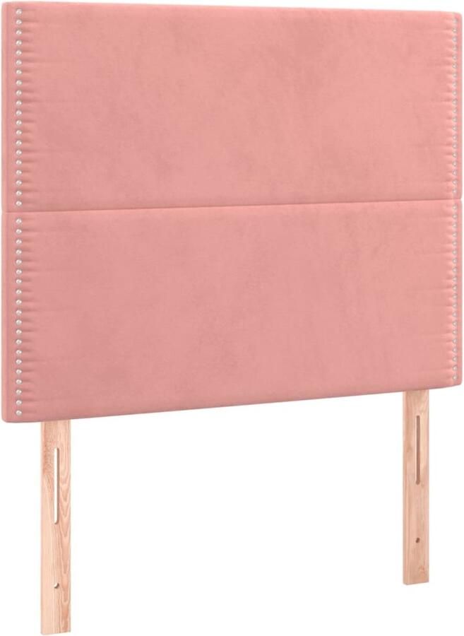 VidaXL Hoofdborden 2 st 80x5x78 88 cm fluweel roze - Foto 2