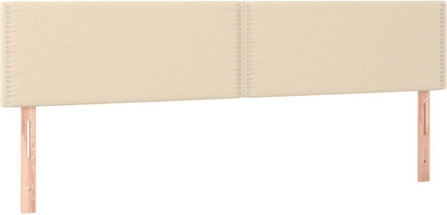 VidaXL Hoofdborden 2 st 100x5x78 88 cm stof crÃ¨mekleurig