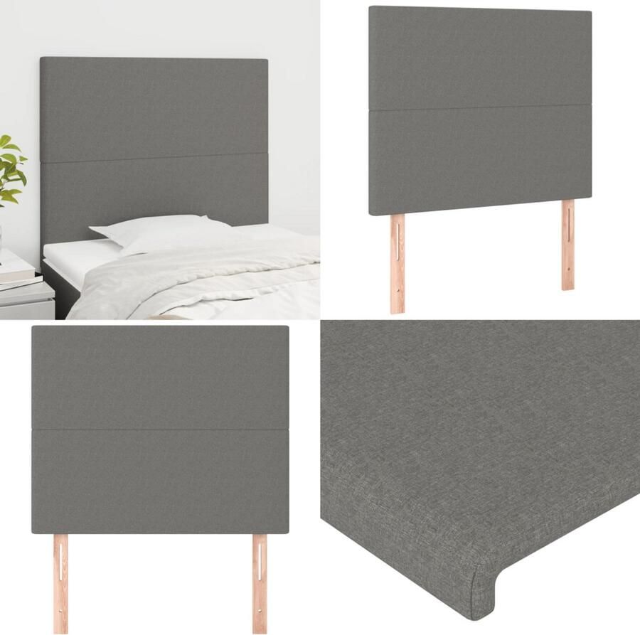 The Living Store Hoofdbord Classic Donkergrijs 200x5x78 88 cm Stof Hoofd Bord Hoofdkussen Beddecoratie Slaapkamers Donkere Kleuren