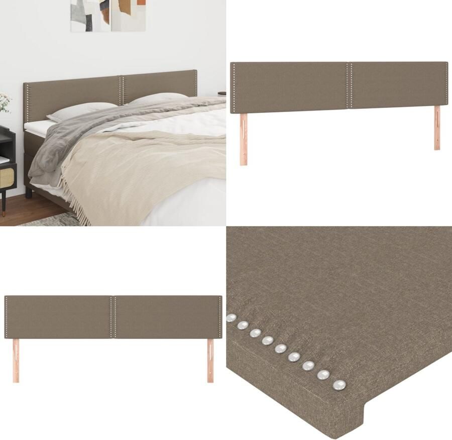 The Living Store Hoofdeind Taupe 200 x 5 x 78 88 cm Duurzaam Comfortabel Hoofd Bord Beddecoratie Hoofddekens Stoffen Hoofdborden Comfortabele Hoofdborden - Foto 2
