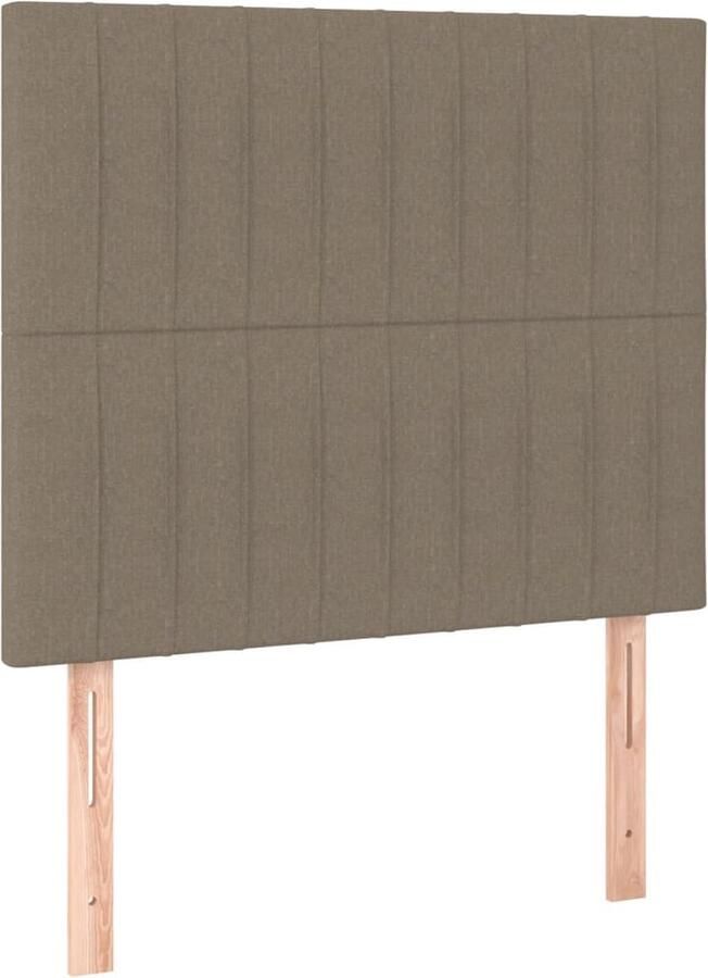 VidaXL Hoofdborden 2 stuks 100x5x78 88 cm Taupe Hoofd Bord Hoofdkussen Bedkleden Slaap Accessoires Bedroom Decor Taupecleur Stoffen Headboard - Foto 2