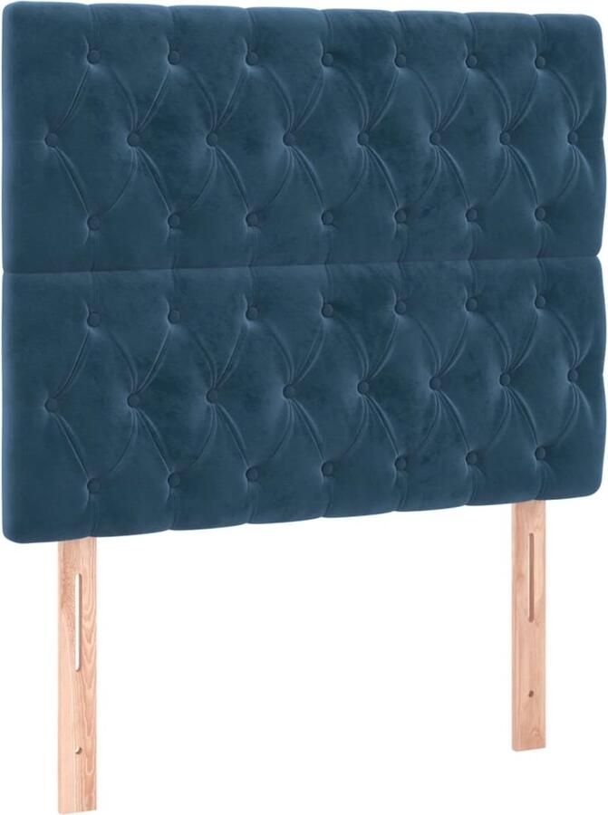 VidaXL Hoofdborden 2 st 90x7x78 88 cm fluweel donkerblauw - Foto 7