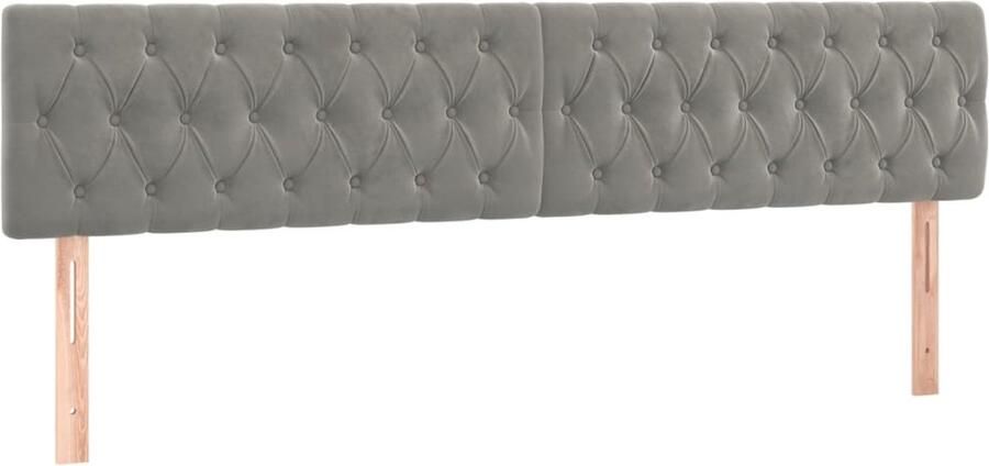 VidaXL Hoofdborden 2 st 90x7x78 88 cm fluweel lichtgrijs - Foto 2