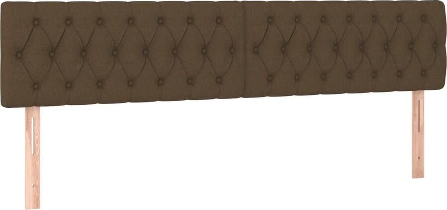 VidaXL Hoofdborden 2 st 90x7x78 88 cm stof donkerbruin - Foto 2