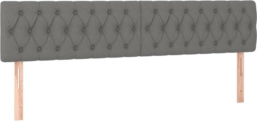 VidaXL Hoofdborden 2 st 90x7x78 88 cm stof donkergrijs - Foto 2