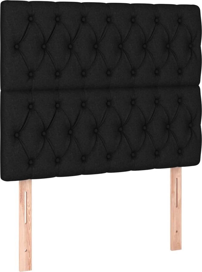 VidaXL Hoofdborden 2 stuks 90x7x78 88 cm Zwart Hoofd Bord Hoofdkussen Beddengoed Slaap Accessoires Zwarte Kamerdecoratie Modern Hoofdbord Klassiek Hoofdbord Tweepersoonsslaap - Foto 2