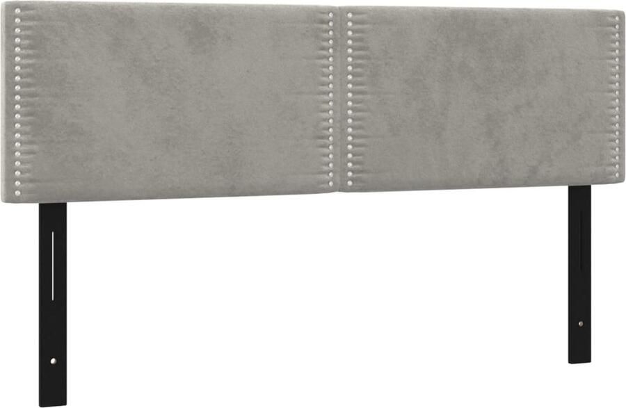 VidaXL Hoofdborden 2 st 72x5x78 88 cm fluweel lichtgrijs