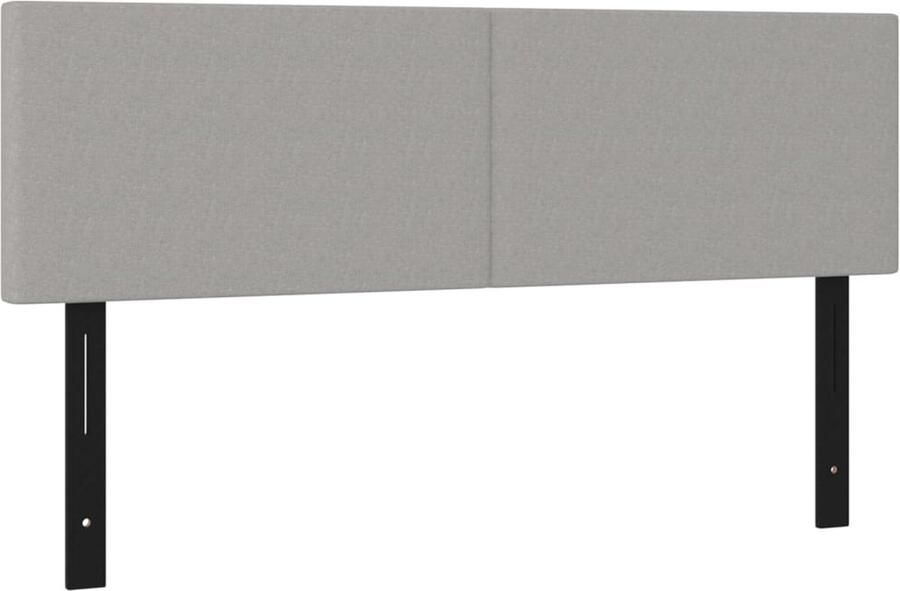 VidaXL Hoofdborden 2 st 72x5x78 88 cm stof lichtgrijs - Foto 3