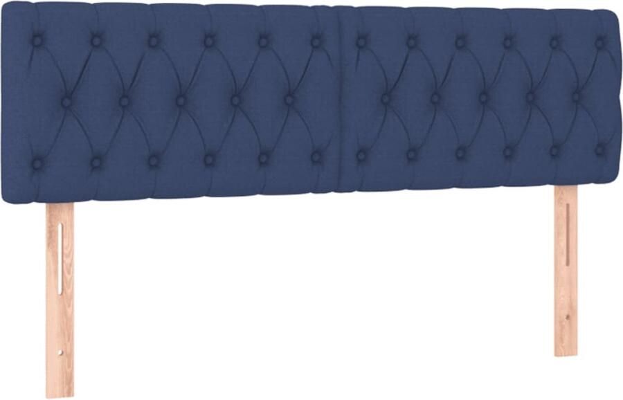 VidaXL Hoofdborden 2 st 72x7x78 88 cm stof blauw - Foto 2
