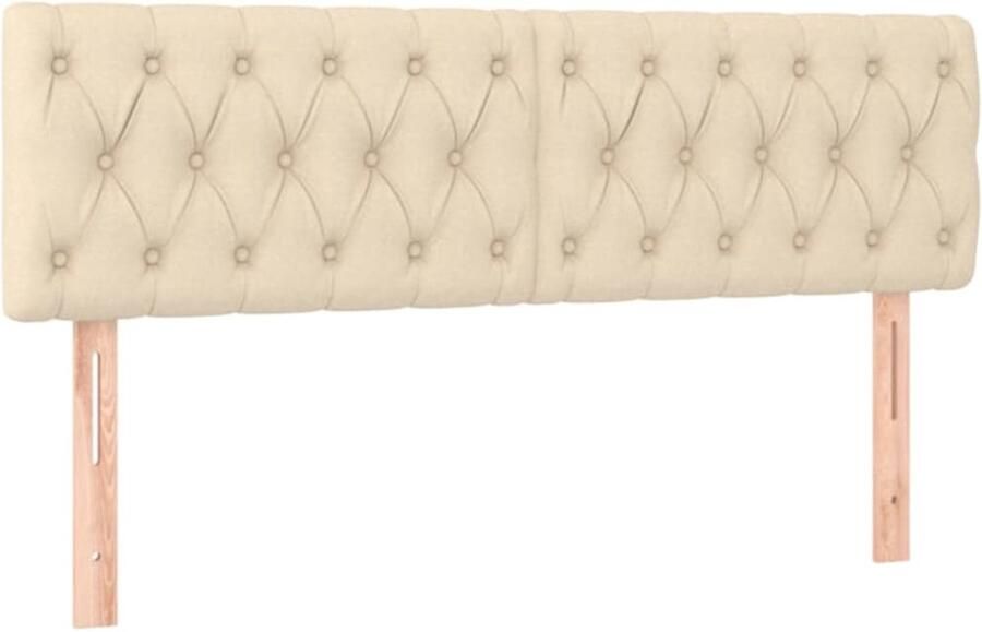 VidaXL Hoofdborden 2 st 72x7x78 88 cm stof crÃ¨mekleurig
