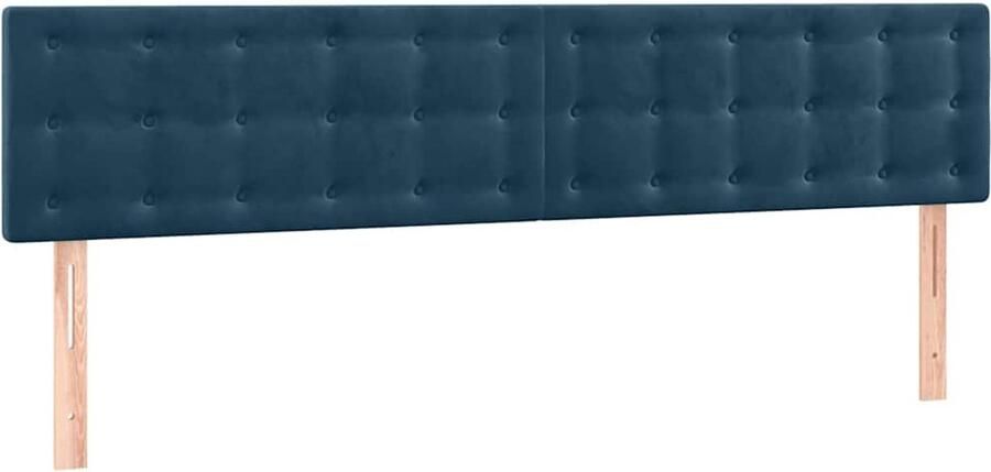VidaXL Hoofdborden 2 st 80x5x78 88 cm fluweel donkerblauw - Foto 5