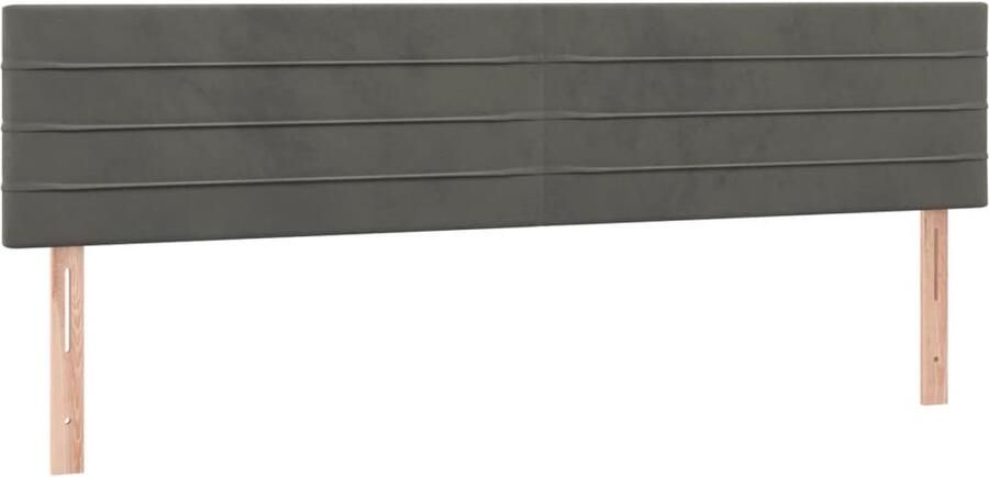 VidaXL Hoofdborden 2 stuks Fluweel Donkergrijs Hoofd Bord Hoofdkussen Velvet Grijs Tweepersoonsbed Slaapcomfort - Foto 3
