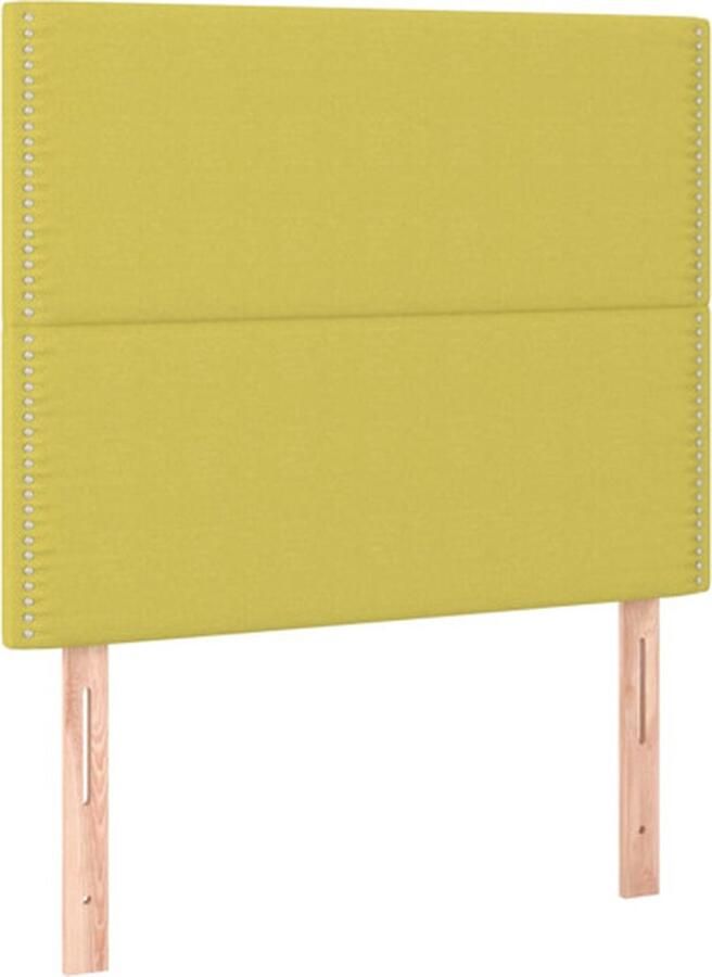 VidaXL Hoofdborden 2 st 80x5x78 88 cm stof groen - Foto 3