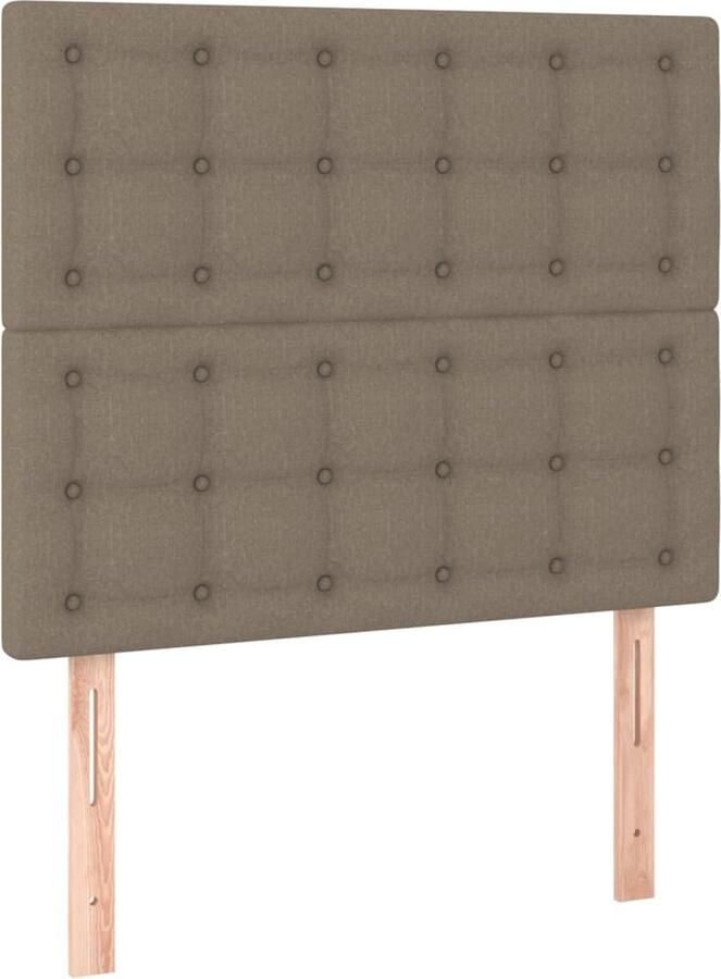 VidaXL Hoofdborden 2 stuks 100x5x78 88 cm Taupe Hoofd Bord Hoofdkussen Bedkader Taupecleur Stoffen Hoofdbord Ergonomisch Hoofdbord Leeshoek Tv Hoek - Foto 2