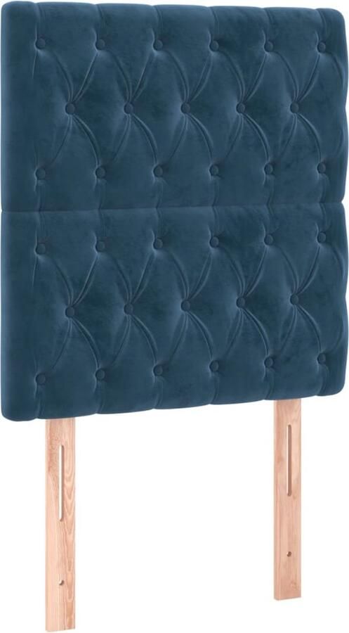 VidaXL Hoofdborden 2 st 80x7x78 88 cm fluweel donkerblauw - Foto 5