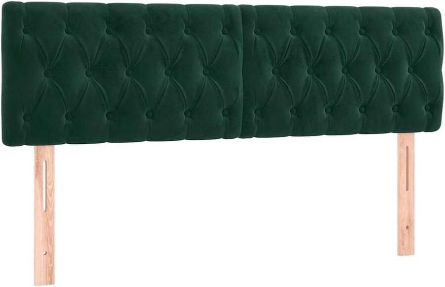 VidaXL Hoofdborden 2 st 80x7x78 88 cm fluweel donkergroen - Foto 4