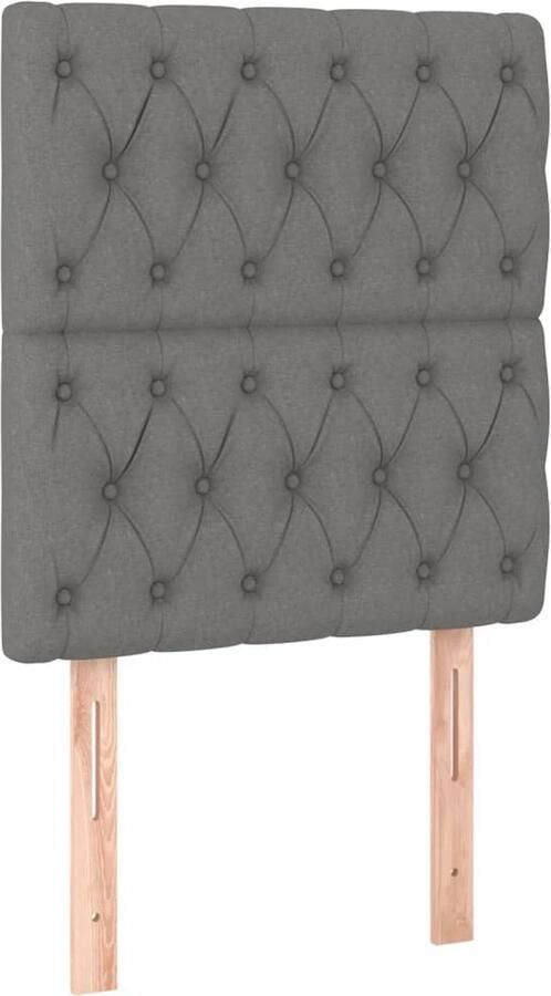 VidaXL Hoofdborden 2 st 80x7x78 88 cm stof donkergrijs - Foto 3