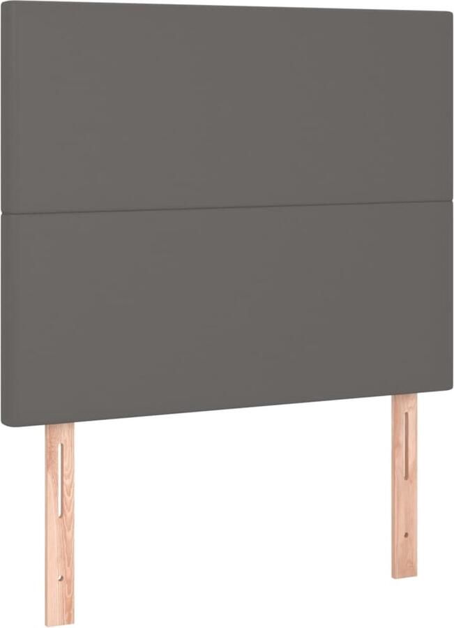 VidaXL Hoofdborden 2 stuks 100x5x78 88 cm Kunstleer Grijs Hoofd Bord Hoofdkussen Slaapcomfort Beddecoratie Bedroom Decor Leeshoek Televisiecijfer - Foto 2