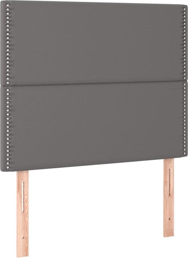 VidaXL Hoofdborden 2 st 80x5x78 88 cm kunstleer grijs - Foto 3