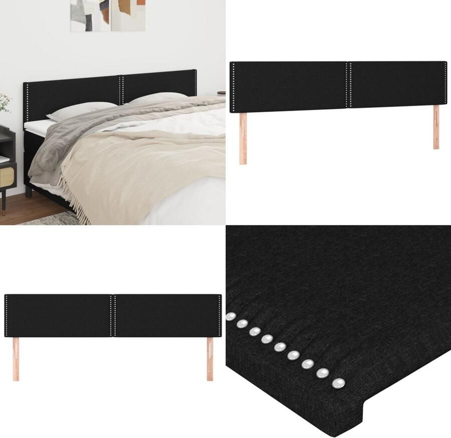 The Living Store Klassiek Hoofdbord Zwarte Stof Verstelbare Hoogte Comfortabele Ondersteuning Elegant Ontwerp 180 x 5 x 78 88 cm Klassieke Hoofdbord Zwart Comfortabele Hoofdbord Bedhoofd Beddecoratie