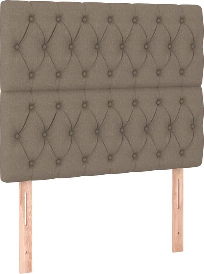 VidaXL Hoofdborden 2 st 90x7x78 88 cm stof taupe - Foto 3