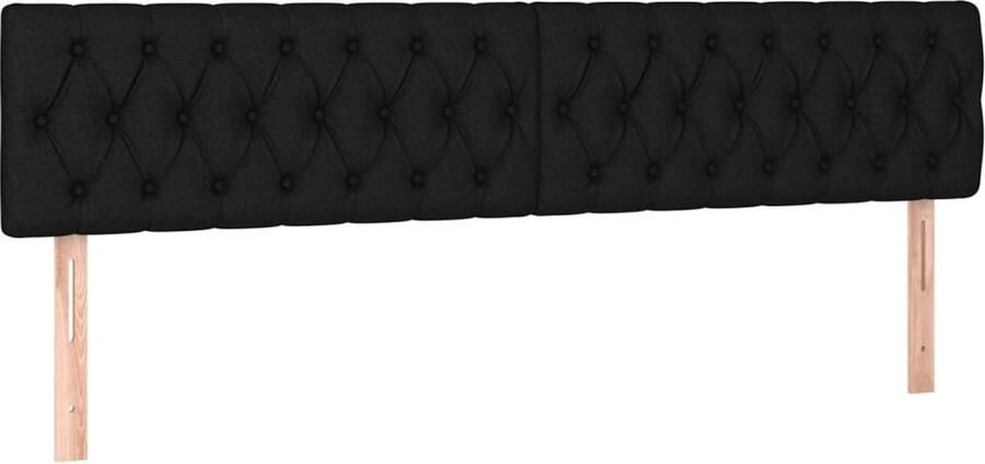 VidaXL Hoofdborden 2 st 90x7x78 88 cm stof zwart - Foto 2