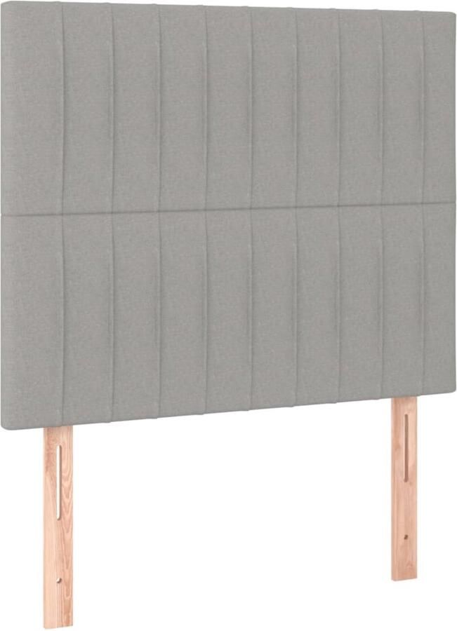 VidaXL Hoofdborden 2 stuks 100x5x78 88 cm Lichtgrijs Hoofd Bord Hoofdeinde Bed Accessoires Slaap Kamer Decoratie Stoffen Hoofdborden Grijs Hoofdbord - Foto 2