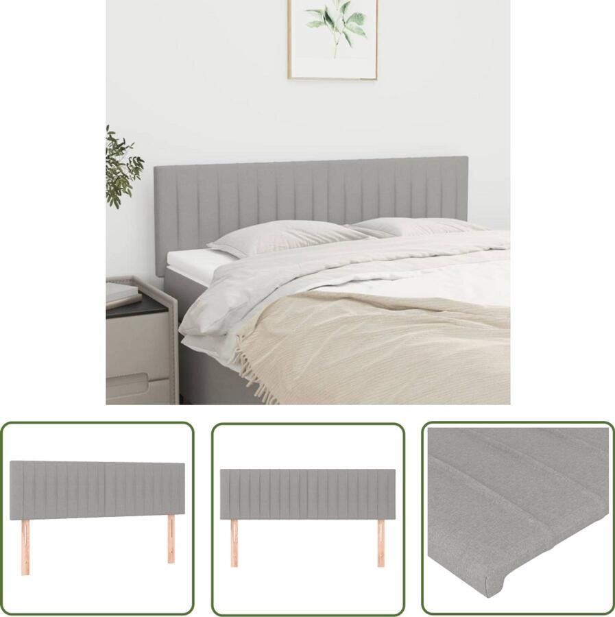 VidaXL Hoofdborden 2 stuks 72x5x78 88 cm Lichtgrijs Hoofd Bord Hoofdkussen Beddecoratie Slaap Accessoires Stoffen Hoofdbord Grijs Hoofdbord Comfortabel Hoofdbord