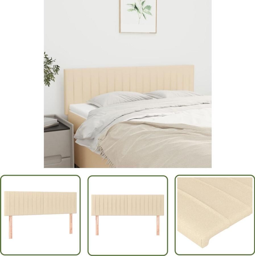 VidaXL Hoofdborden 2 stuks crèmekleurig 72x78 cm Klassieke Hoofdbord Creme Bedhoofd Stoffen Hoofdbord Adjustable Headboard Bedroom Decor